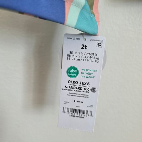 New toddler floral rashgaurd swim set size 2t - Picture 6 of 6